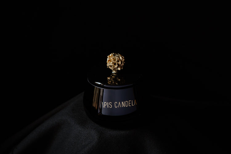 Mini svíčka ve skle s pozlaceným objektem